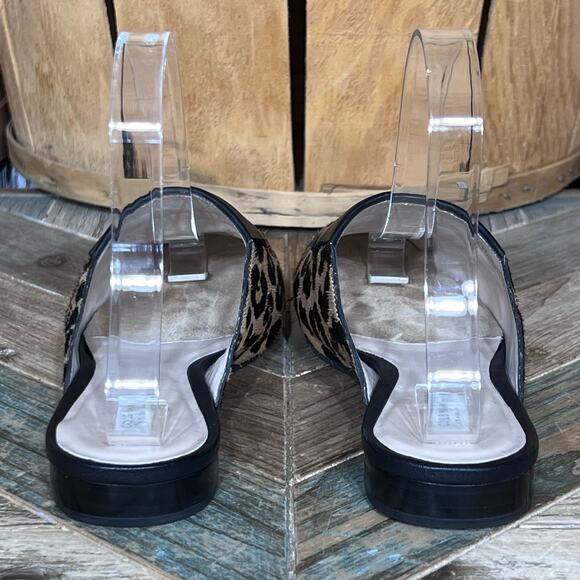 Cole Haan Evie Piper Leopard Print Calf Skin Leather Slides Mules Women Size 6.5 - Picture 6 of 11